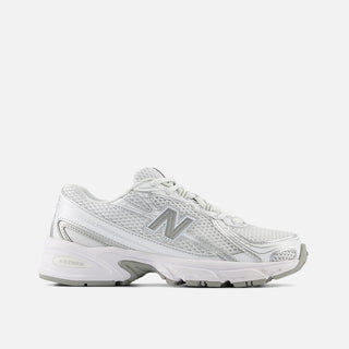 740 BUNGEE LACE (GS) - WHITE / SILVER METALLIC