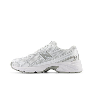740 BUNGEE LACE (GS) - WHITE / SILVER METALLIC