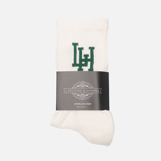 LH INTERLOCK SOCK - NATURAL / GREEN