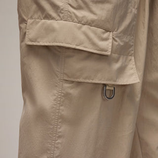 CRINKLE NYLON PANTS - CLAYBROWN