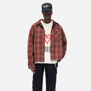 BONDED REVERSIBLE CHECK SHIRT - NERO