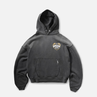 ANGEL BORDER HOODIE - STAINED BLACK