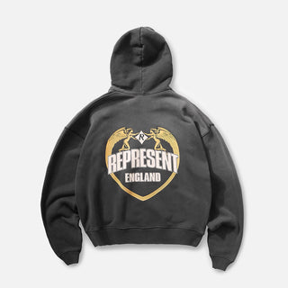 ANGEL BORDER HOODIE - STAINED BLACK