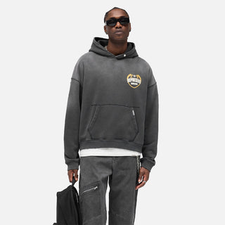 ANGEL BORDER HOODIE - STAINED BLACK