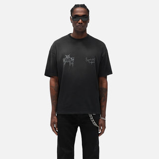 HAND DRAWN THOROUGHBRED DOGS T-SHIRT - AGED BLACK
