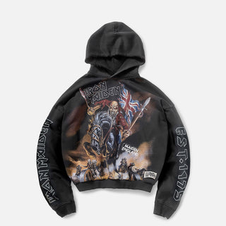 IRON MAIDEN X REPRESENT STEED HOODIE - STAINED BLACK