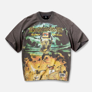 IRON MAIDEN X REPRESENT HOLY SMOKE T-SHIRT - SUNFADE GREY