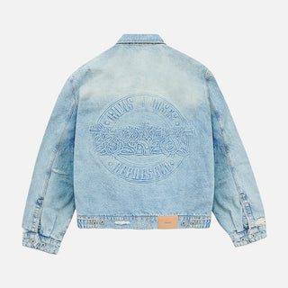 GUNS N` ROSES DENIM JACKET - LIGHT VINTAGE BLUE