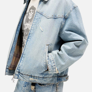 GUNS N` ROSES DENIM JACKET - LIGHT VINTAGE BLUE