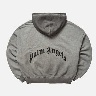 SKULL ZIPPED LOOSE HOODIE - METALLIC GREY