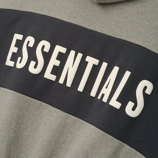 CROPPED RELAXED PANELLED HOODIE - SEAL HEATHER/ IRON GREY