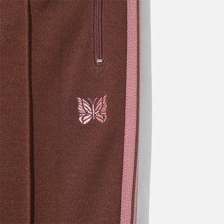 NARROW TRACK PANT POLY SMOOTH - BROWN