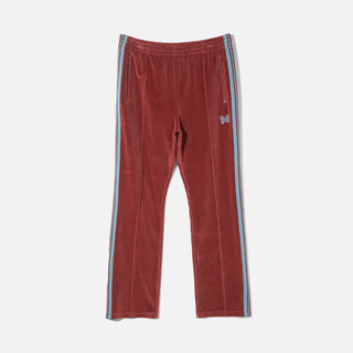 NARROW TRACK PANT - C/PE VELOUR - BURGUNDY