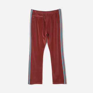 NARROW TRACK PANT - C/PE VELOUR - BURGUNDY