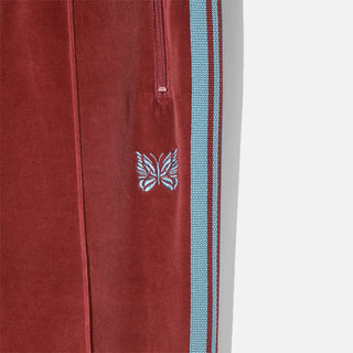 NARROW TRACK PANT - C/PE VELOUR - BURGUNDY