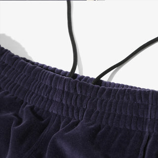 NARROW TRACK PANT - C/PE VELOUR - NAVY