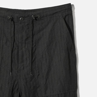 REVERSED SATEEN STRING FATIGUE PANT - BLACK