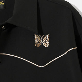 PIPING COWBOY JACKET POLY - BLACK