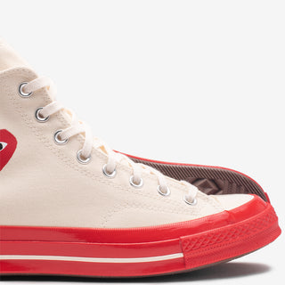 CDG PLAY X CONVERSE CHUCK 70 HIGH - PRISTINE / RED