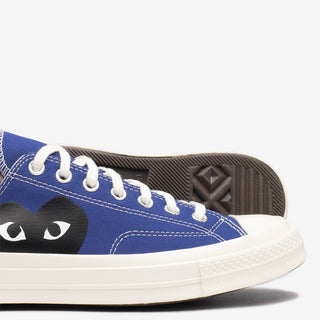 CDG PLAY X CONVERSE CHUCK 70 OX "BLACK HEART" - BLUE QUARTZ