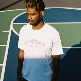 LAPSTONE ARCH DECO TEE - WHITE / NAVY