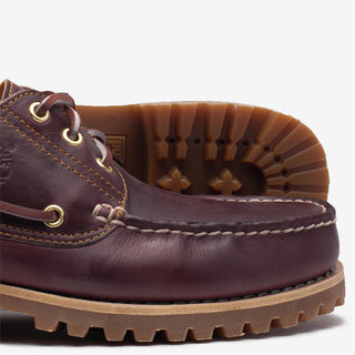 3 EYE CLASSIC BOAT SHOE - BURGUNDY PULL-UP